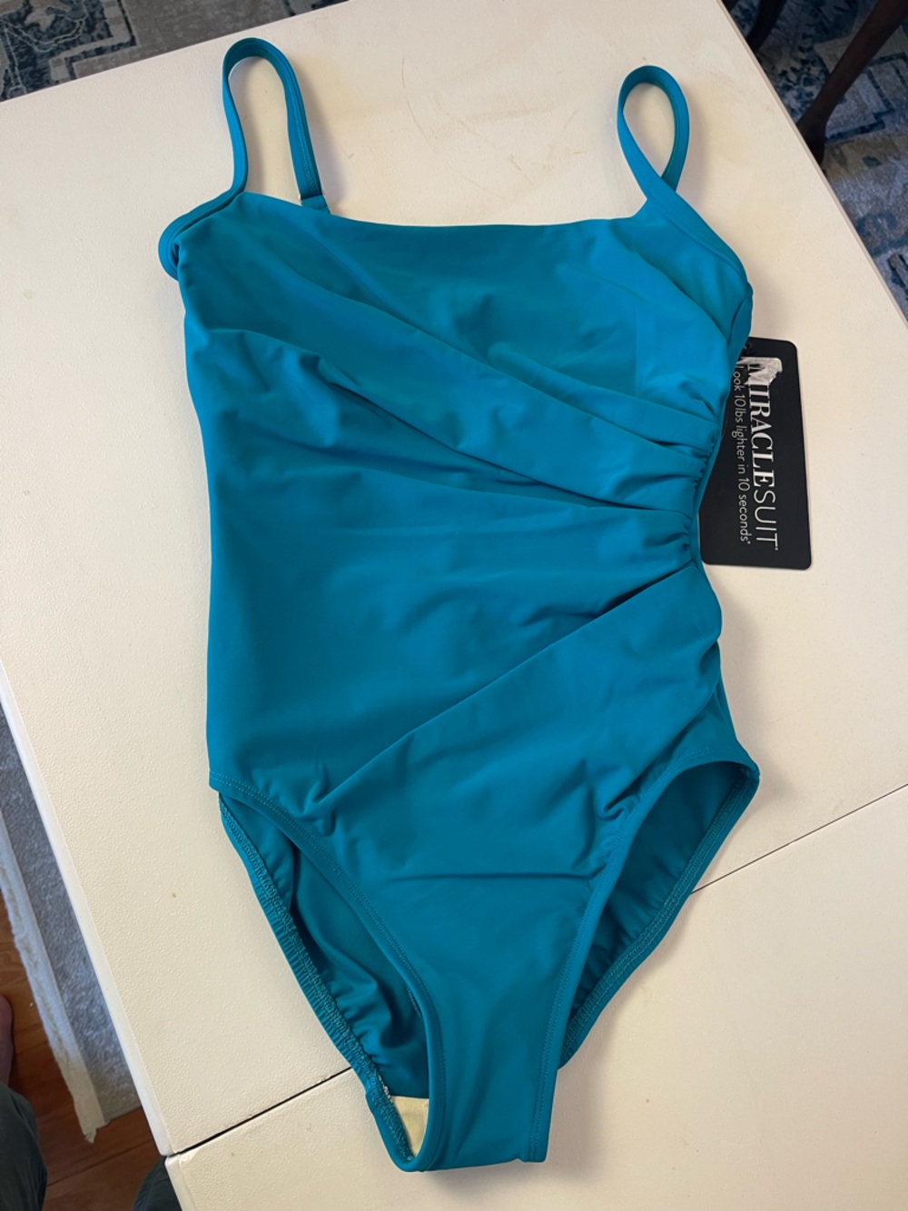 Miraclesuit Slimming One Piece Swimsuit 8 Tummy Control Blue Built in Bra NWT - Picture 13 of 14
